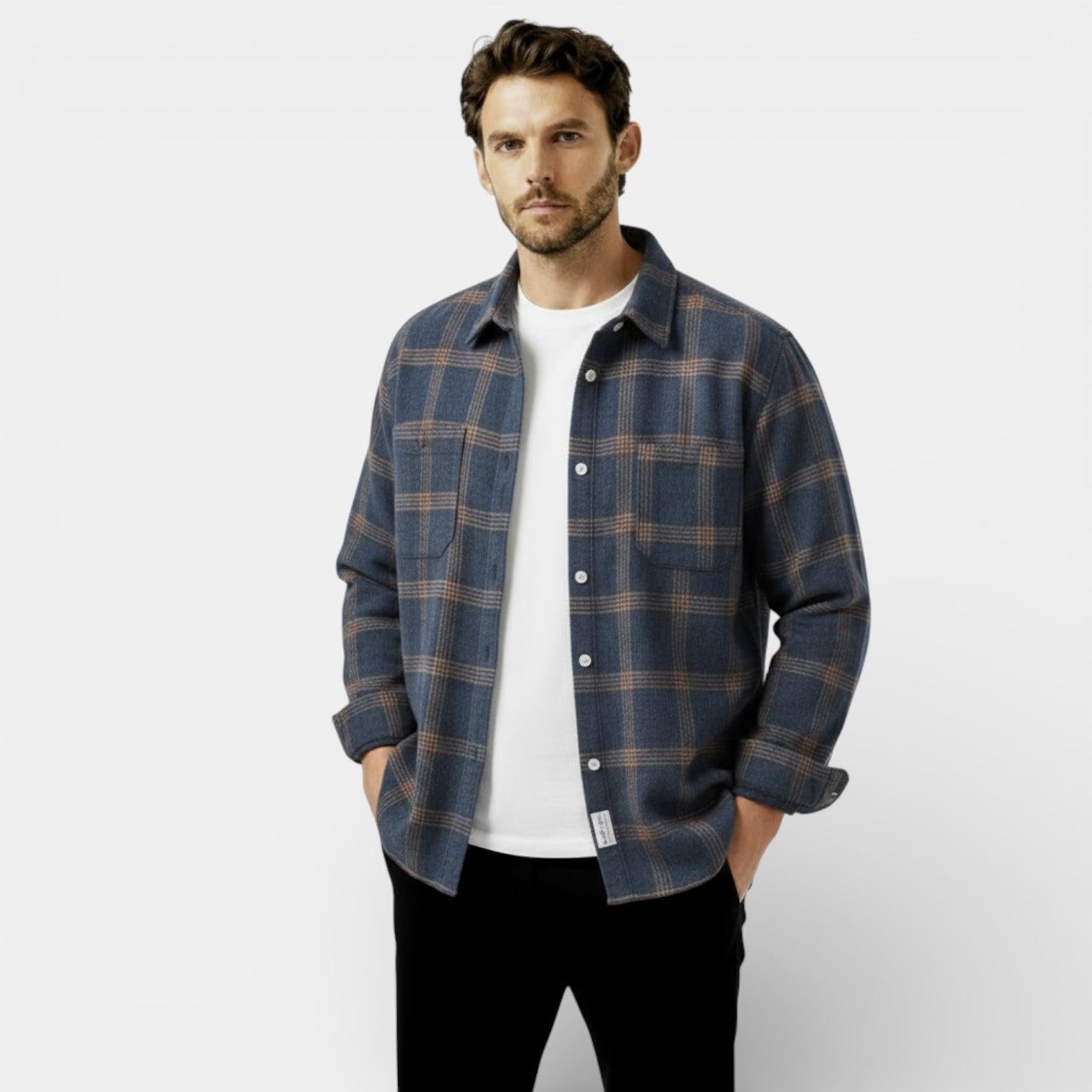 Men's Plaid Flannel Shirt - Soft Brushed Cotton - Classic Check Design - Casual Wear for Everyday Comfort