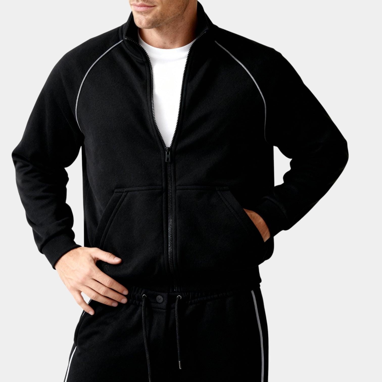 Men's Premium Zip Jacket and Slim Joggers Tracksuit Set for Activewear and Casual Outfits