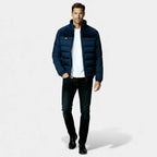 Men's Quilted Puffer Jacket with Faux Fur Lining for Winter Warmth and Comfort