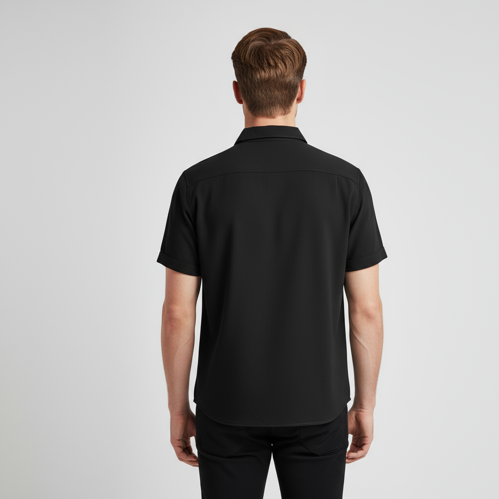 Men's Satin Piqué Short Sleeve Polo Shirt - Slim Fit Casual Wear for Everyday Style