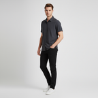 Men's Satin Piqué Short Sleeve Polo Shirt - Slim Fit Casual Wear for Everyday Style