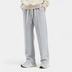 Men's Straight-Leg Cotton Pants for Casual and Business Wear - Comfortable Fit, Versatile Design