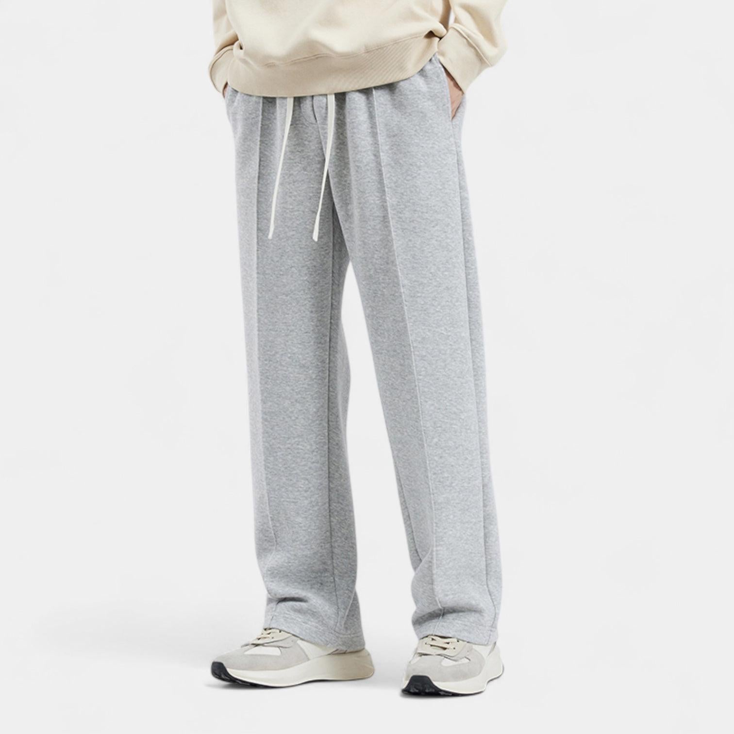Men's Straight-Leg Cotton Pants for Casual and Business Wear - Comfortable Fit, Versatile Design