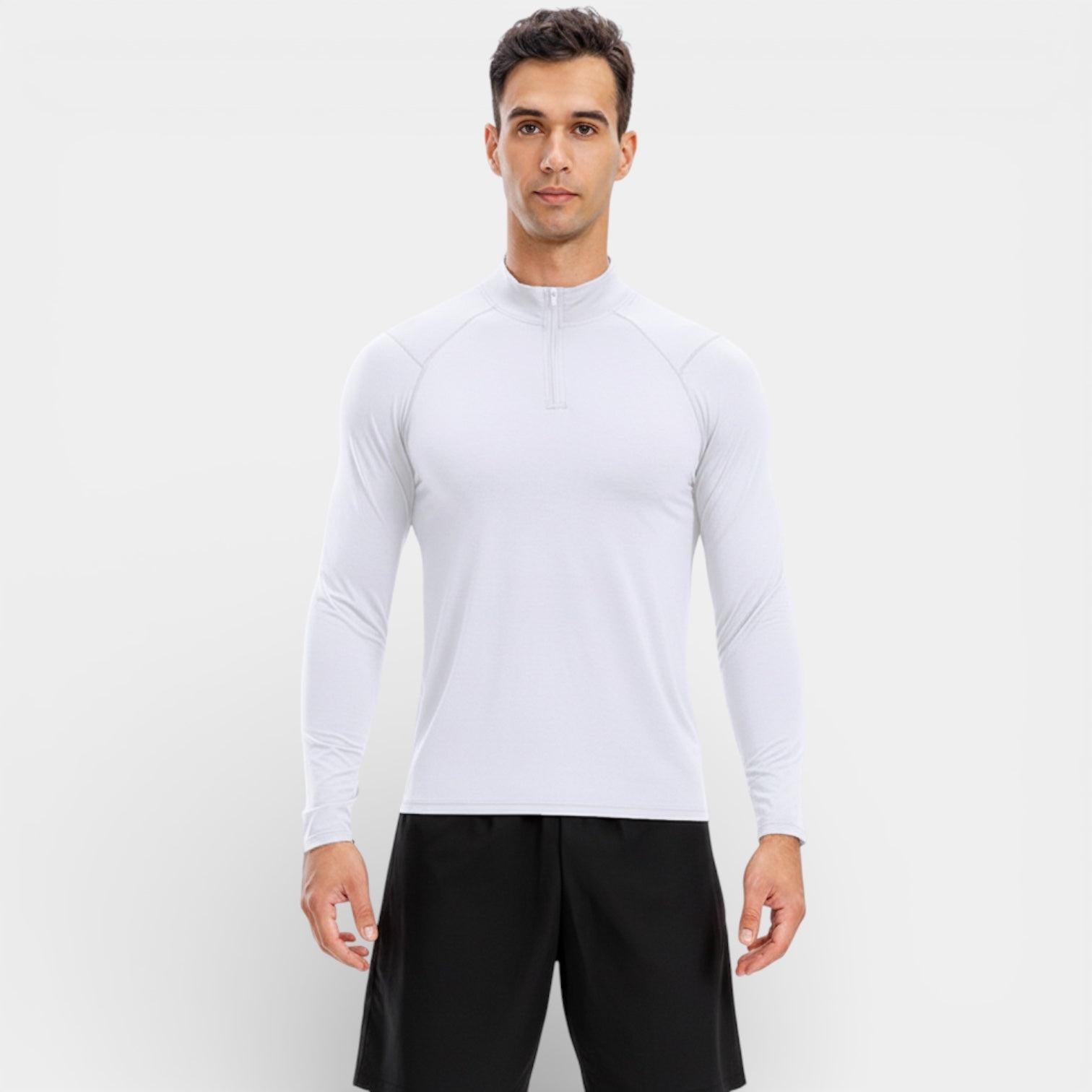 Men's Stretch Performance Quarter Zip Shirt - Moisture-Wicking Sport Top for Activewear and Outdoor Activities
