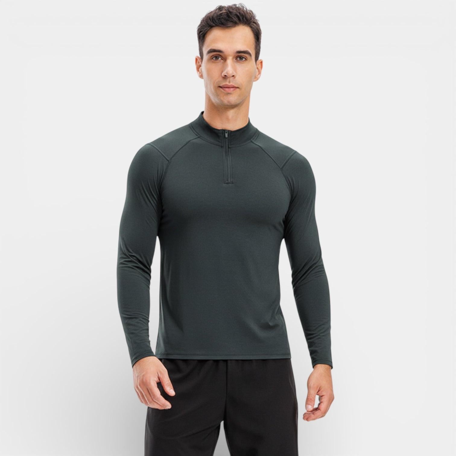 Men's Stretch Performance Quarter Zip Shirt - Moisture-Wicking Sport Top for Activewear and Outdoor Activities