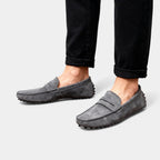 Men's Suede Driving Loafers - Casual Slip-On Shoes for Everyday Wear