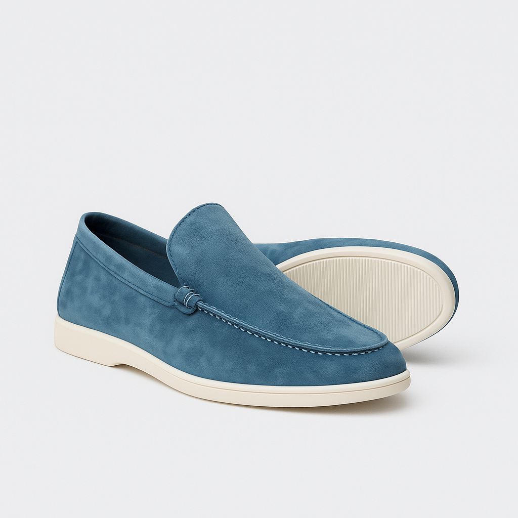 Men's Suede Leather Moccasin Loafers - Comfortable Slip-On Shoes for Casual Wear