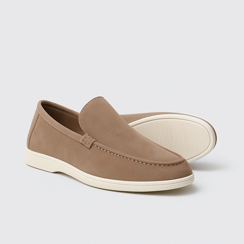 Men's Suede Leather Moccasin Loafers - Comfortable Slip-On Shoes for Casual Wear