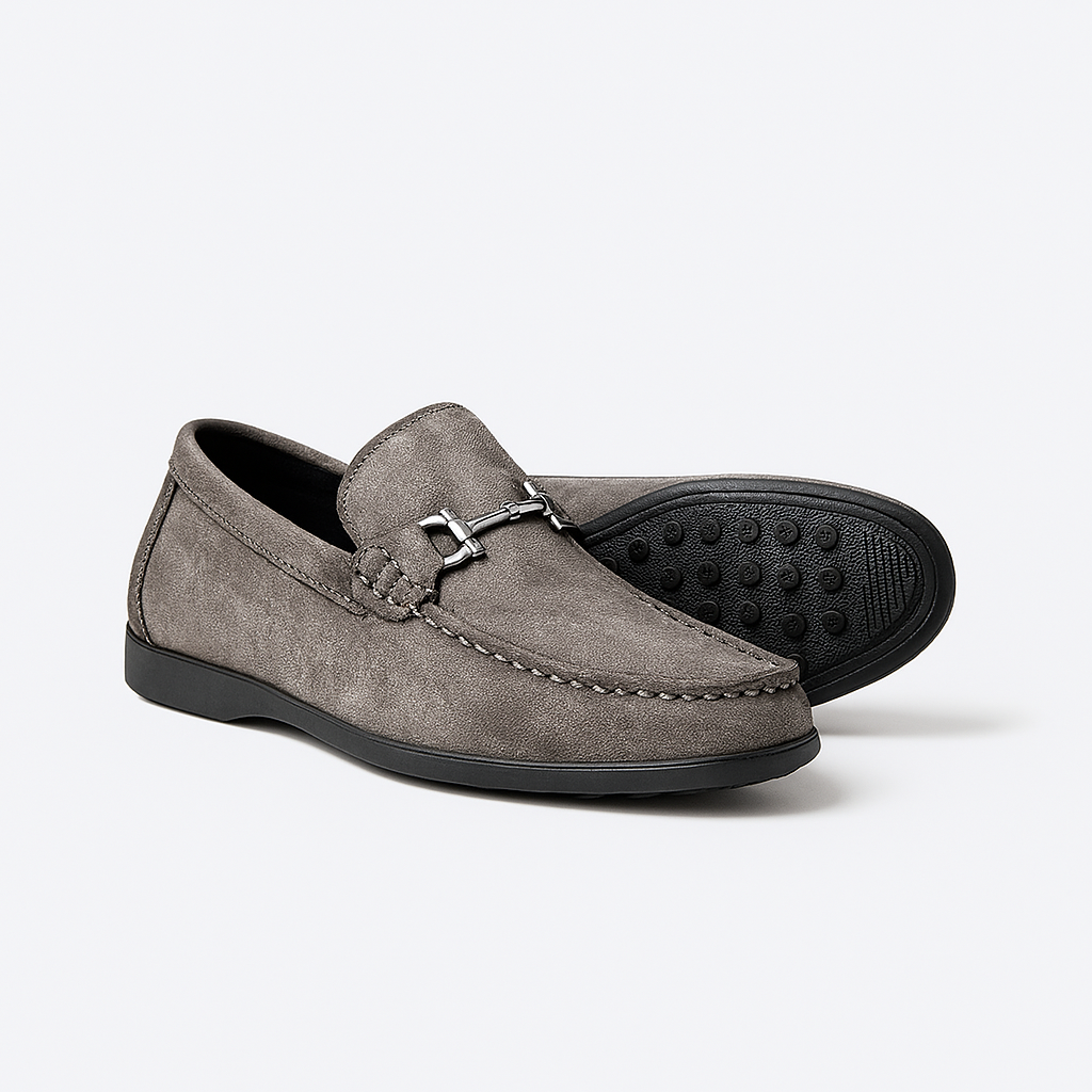 Men's Suede Leather Moccasin Loafers for Business Casual Wear - Comfortable Slip-On Design