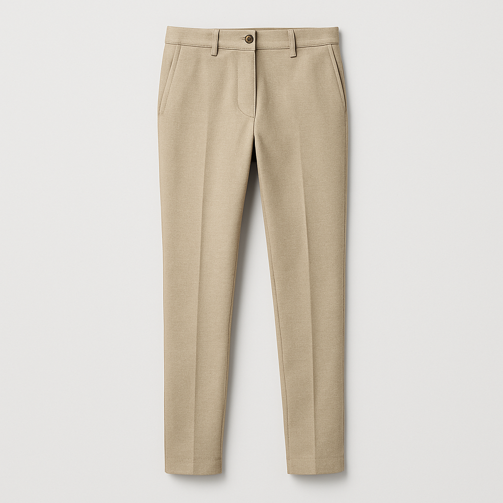 Men's Tailored Straight-Leg Trousers with Elastic Waistband for Comfortable Everyday Wear