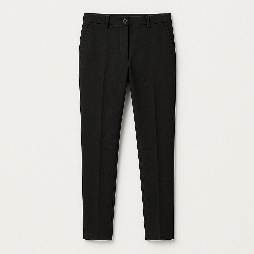 Men's Tailored Straight-Leg Trousers with Elastic Waistband for Comfortable Everyday Wear