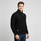 Men's Textured Knit Shawl Collar Sweater - Warm Winter Pullover for Casual Wear