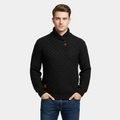 Men's Textured Knit Shawl Collar Sweater - Warm Winter Pullover for Casual Wear