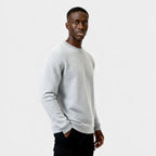 Men's Waffle Knit Sweater - Crew Neck Jumper - Cozy Casual Knitwear for Everyday Wear