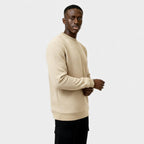 Men's Waffle Knit Sweater - Crew Neck Jumper - Cozy Casual Knitwear for Everyday Wear
