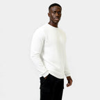 Men's Waffle Knit Sweater - Crew Neck Jumper - Cozy Casual Knitwear for Everyday Wear
