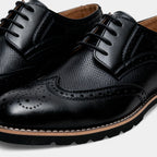Men's Wingtip Brogue Shoes in Faux Leather for Formal and Casual Wear