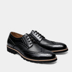 Men's Wingtip Brogue Shoes in Faux Leather for Formal and Casual Wear