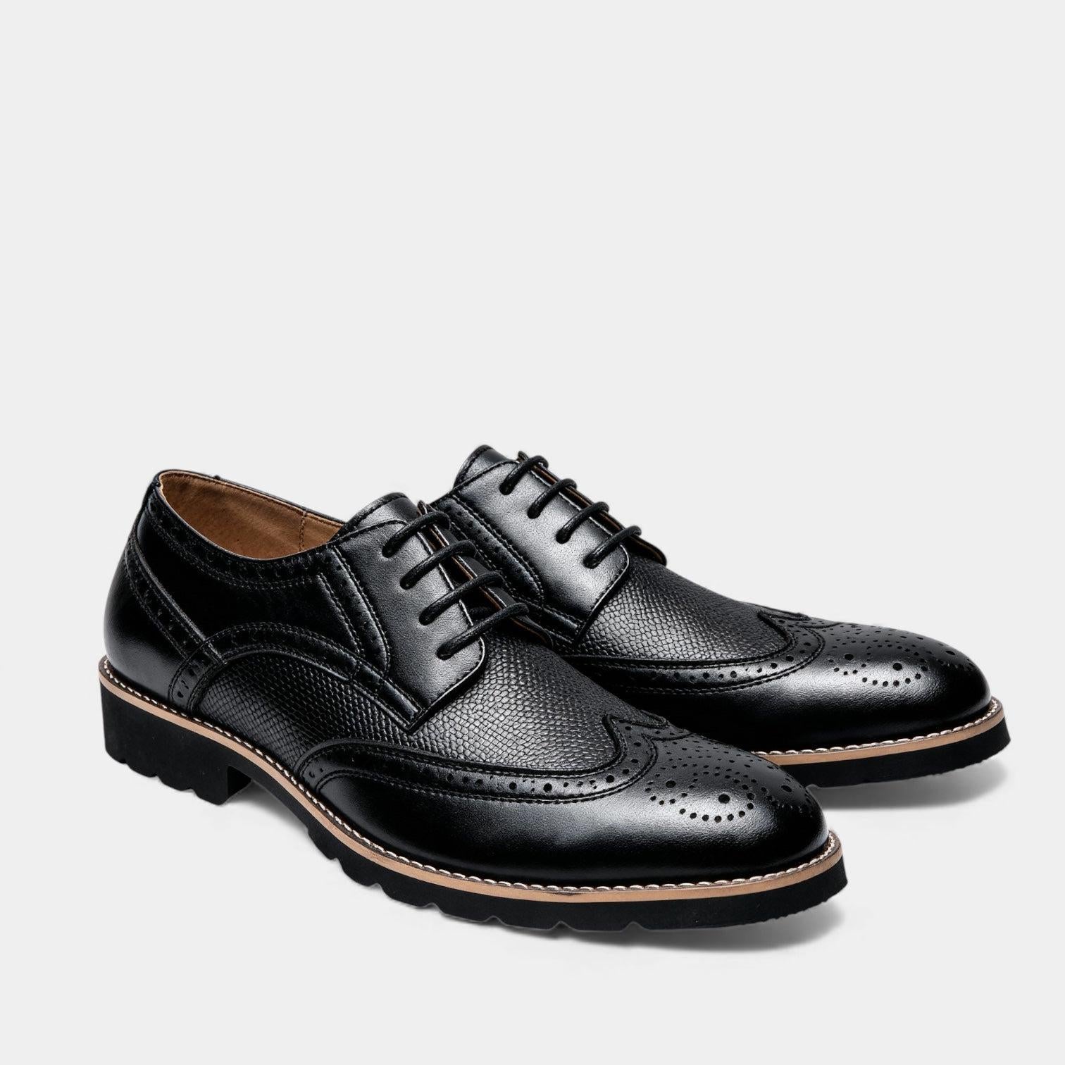 Men's Wingtip Brogue Shoes in Faux Leather for Formal and Casual Wear