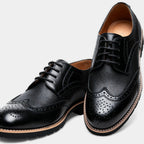 Men's Wingtip Brogue Shoes in Faux Leather for Formal and Casual Wear