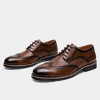 Men's Wingtip Brogue Shoes in Faux Leather for Formal and Casual Wear