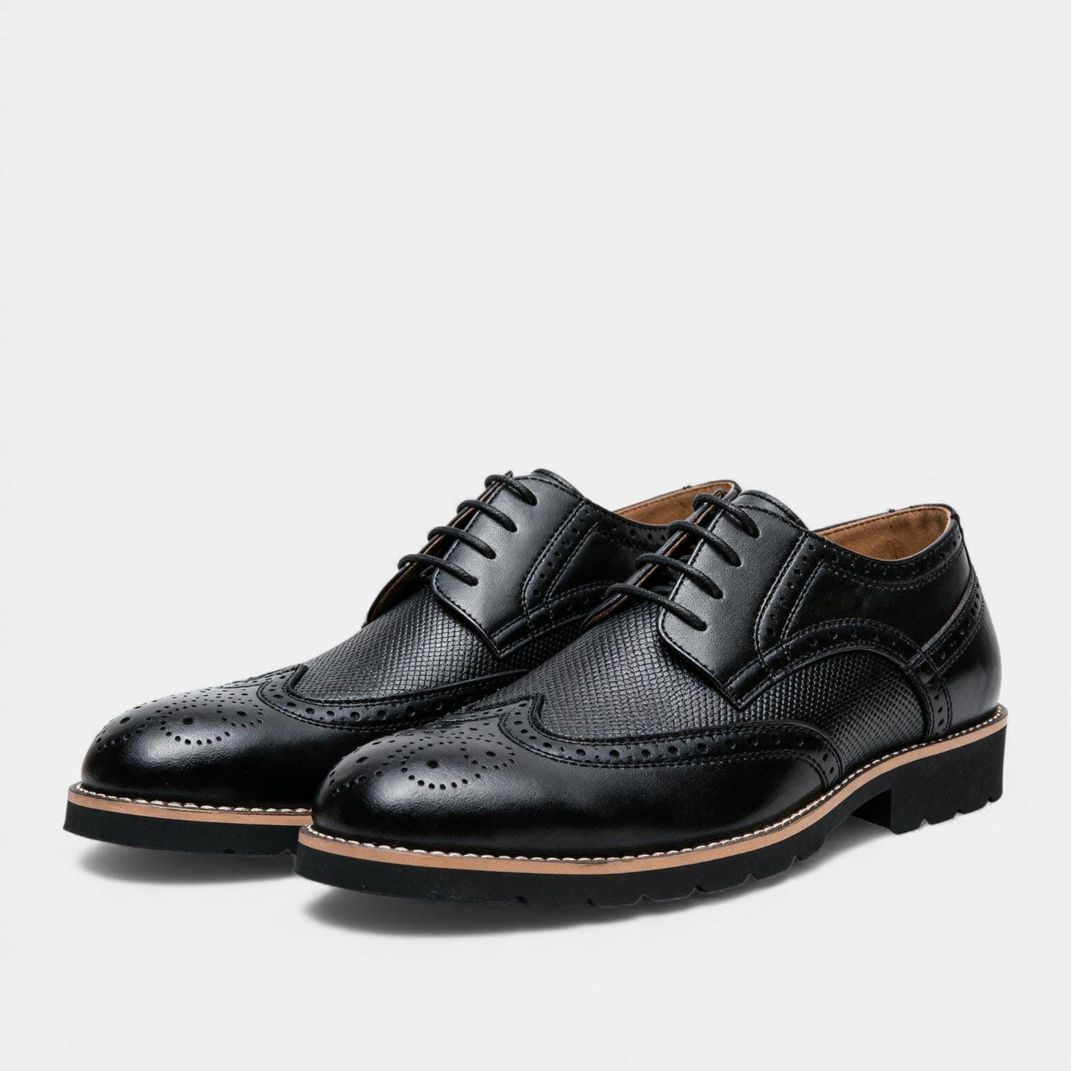 Men's Wingtip Brogue Shoes in Faux Leather for Formal and Casual Wear