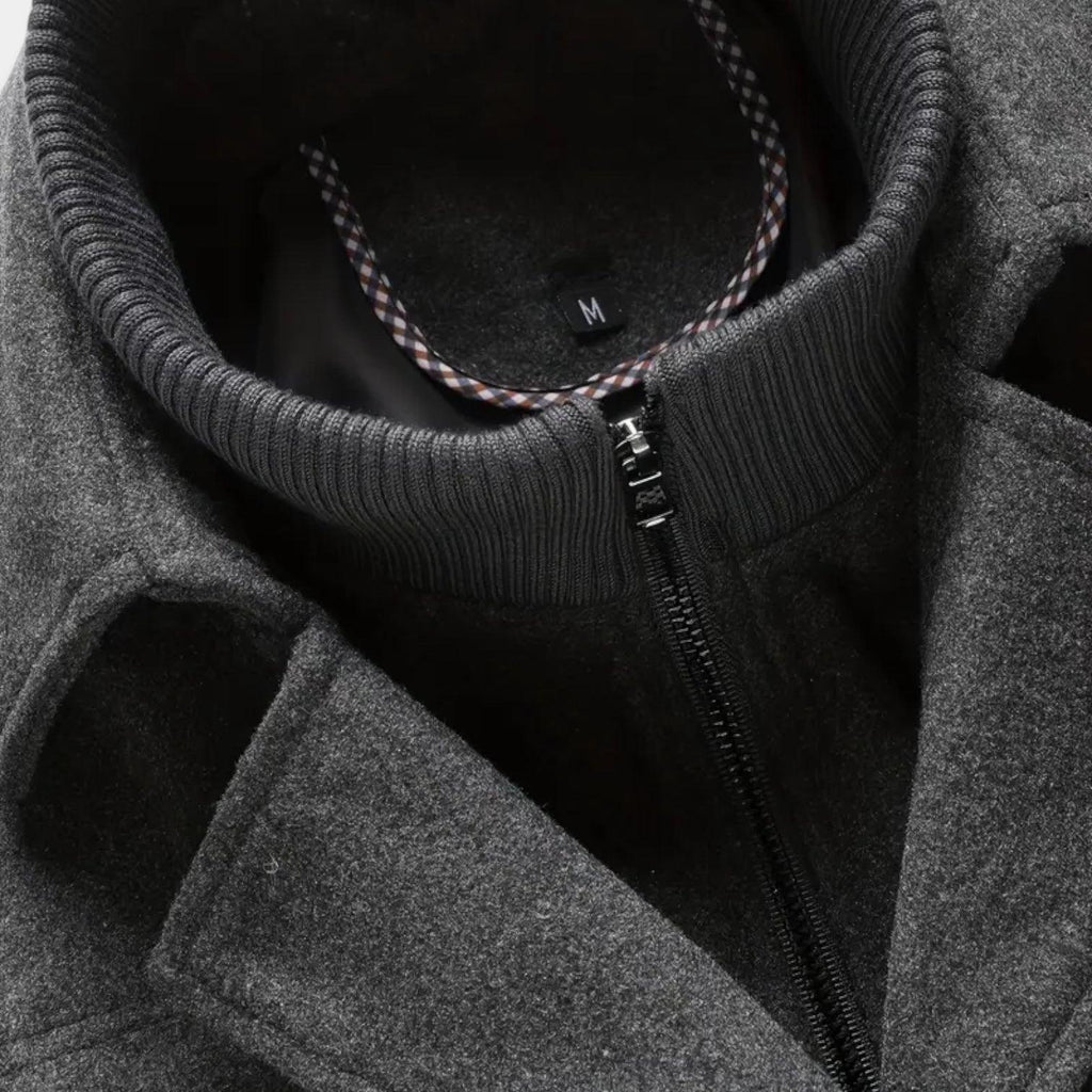 Men's Wool-Blend Overcoat – Tailored Button-Up Winter Coat for Cold Weather Wear