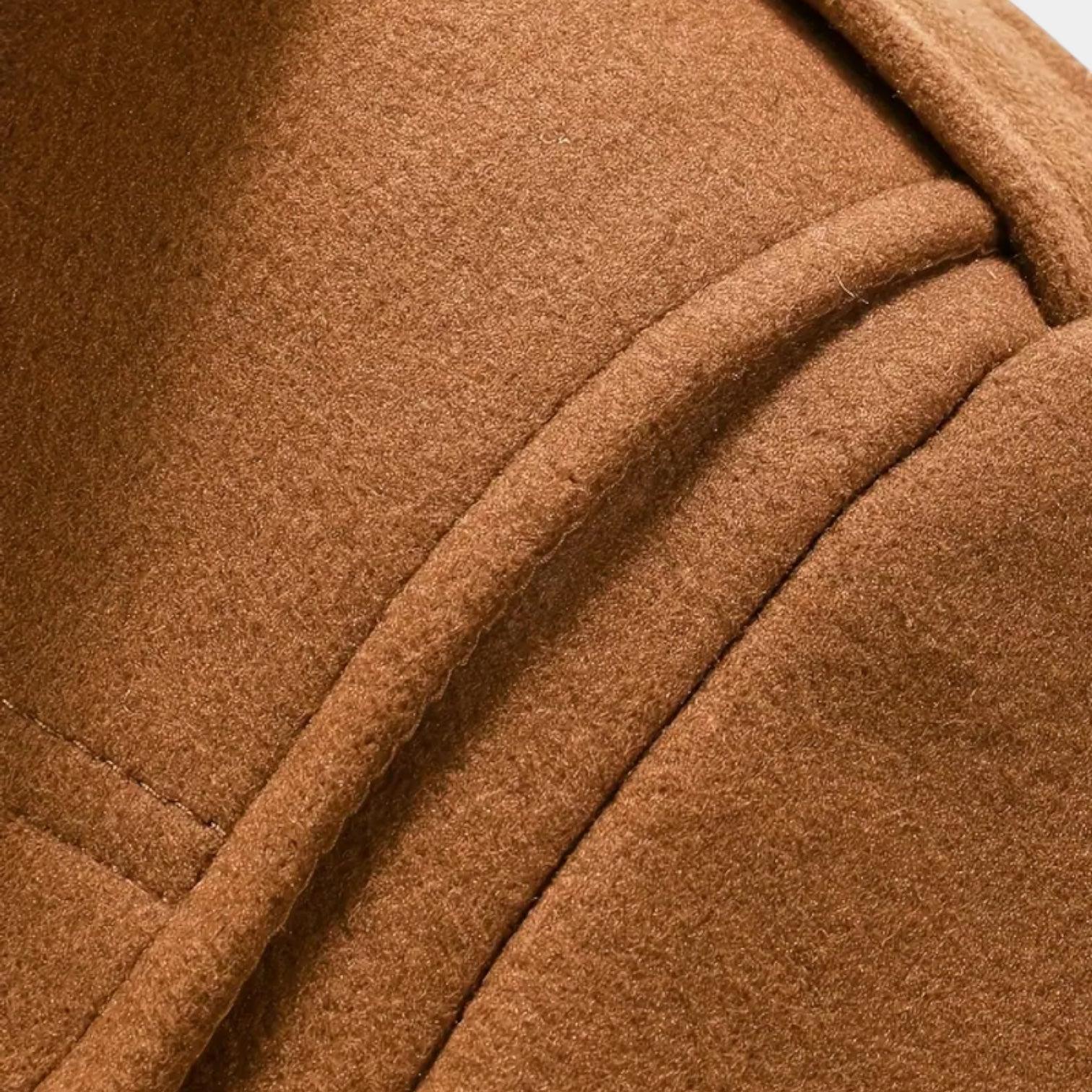 Men's Wool-Blend Overcoat – Tailored Button-Up Winter Coat for Cold Weather Wear