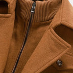 Men's Wool-Blend Overcoat – Tailored Button-Up Winter Coat for Cold Weather Wear