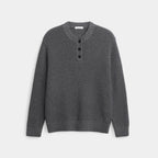 Men's Wool Knit Sweater - Textured Long Sleeve Crew Neck for Casual Wear