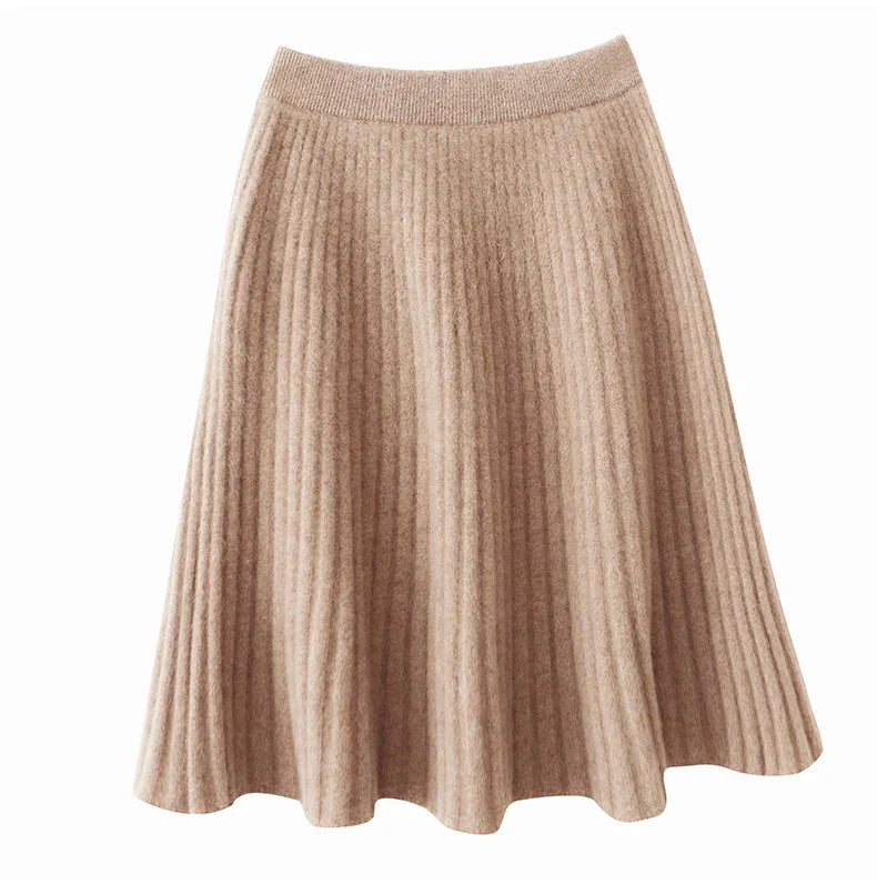 Merino Wool A-Line Skirt for Everyday Wear - Comfortable and Stylish Women's Fashion