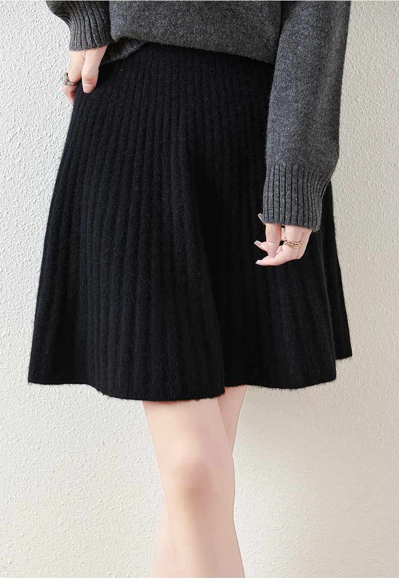 Merino Wool A-Line Skirt for Everyday Wear - Comfortable and Stylish Women's Fashion