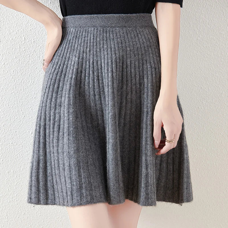 Merino Wool A-Line Skirt for Everyday Wear - Comfortable and Stylish Women's Fashion