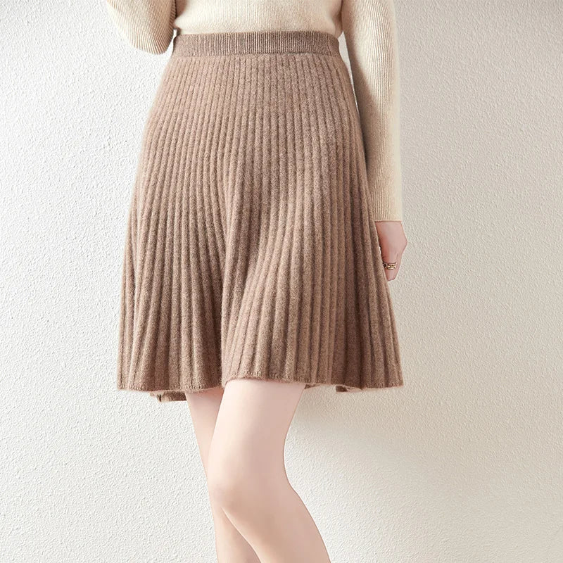 Merino Wool A-Line Skirt for Everyday Wear - Comfortable and Stylish Women's Fashion