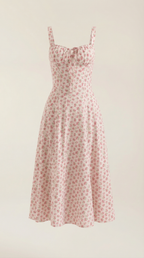 Midi Summer Dress in Lightweight Fabric with Floral Print for Casual Wear
