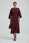 Midi Work Dress in Soft Fabric - Professional Style for Office Wear