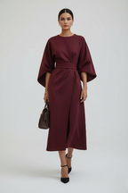 Midi Work Dress in Soft Fabric - Professional Style for Office Wear