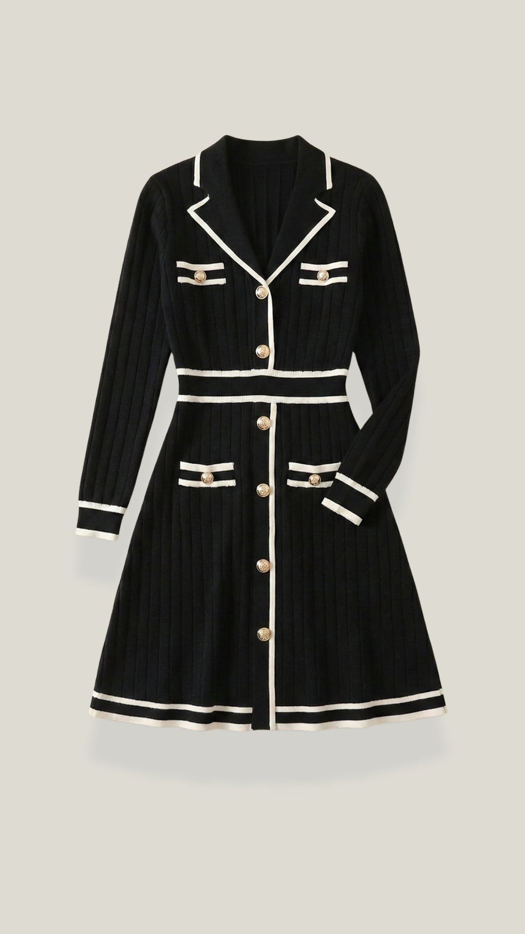 Mini Dress with Contrast Trim - Lightweight Fabric, Casual Style for Everyday Wear