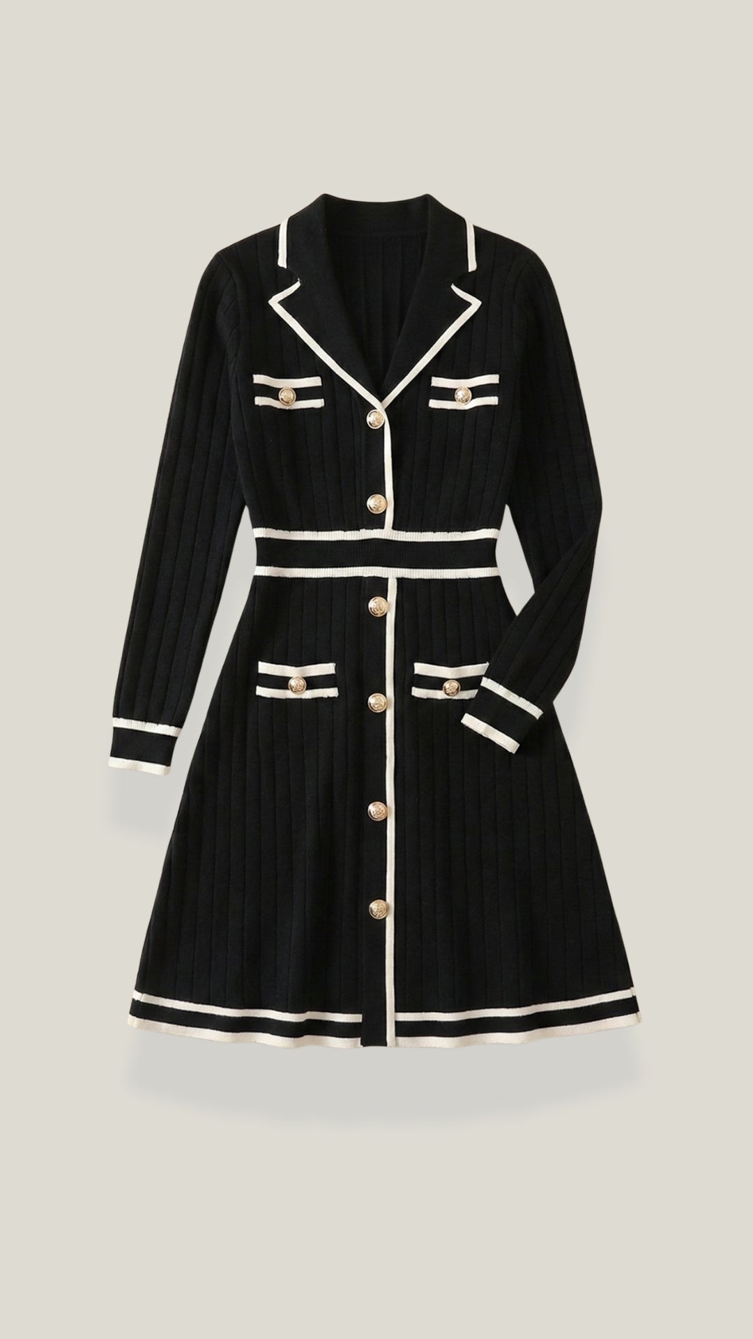 Mini Dress with Contrast Trim - Lightweight Fabric, Casual Style for Everyday Wear