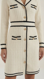 Mini Dress with Contrast Trim - Lightweight Fabric, Casual Style for Everyday Wear