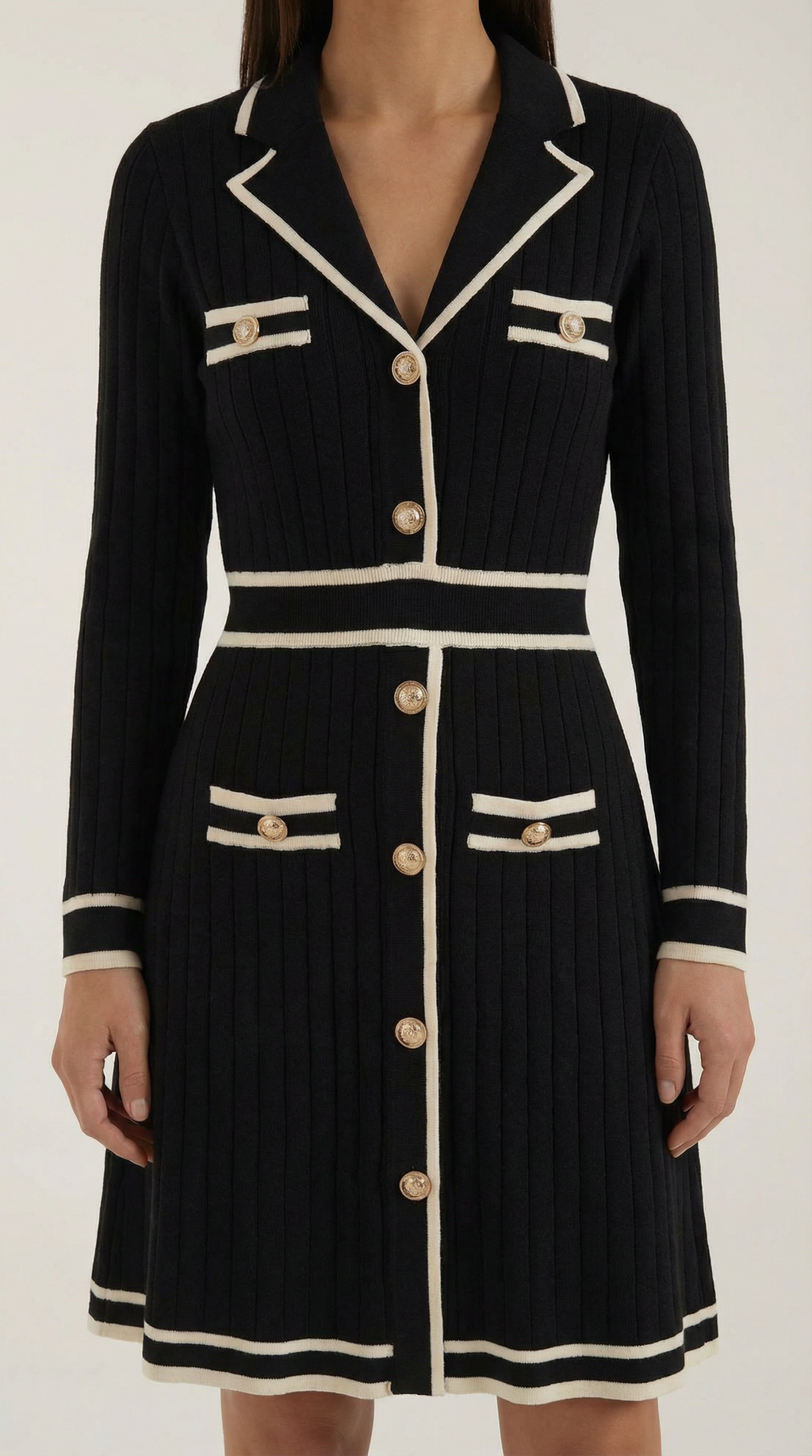 Mini Dress with Contrast Trim - Lightweight Fabric, Casual Style for Everyday Wear
