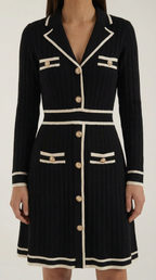 Mini Dress with Contrast Trim - Lightweight Fabric, Casual Style for Everyday Wear