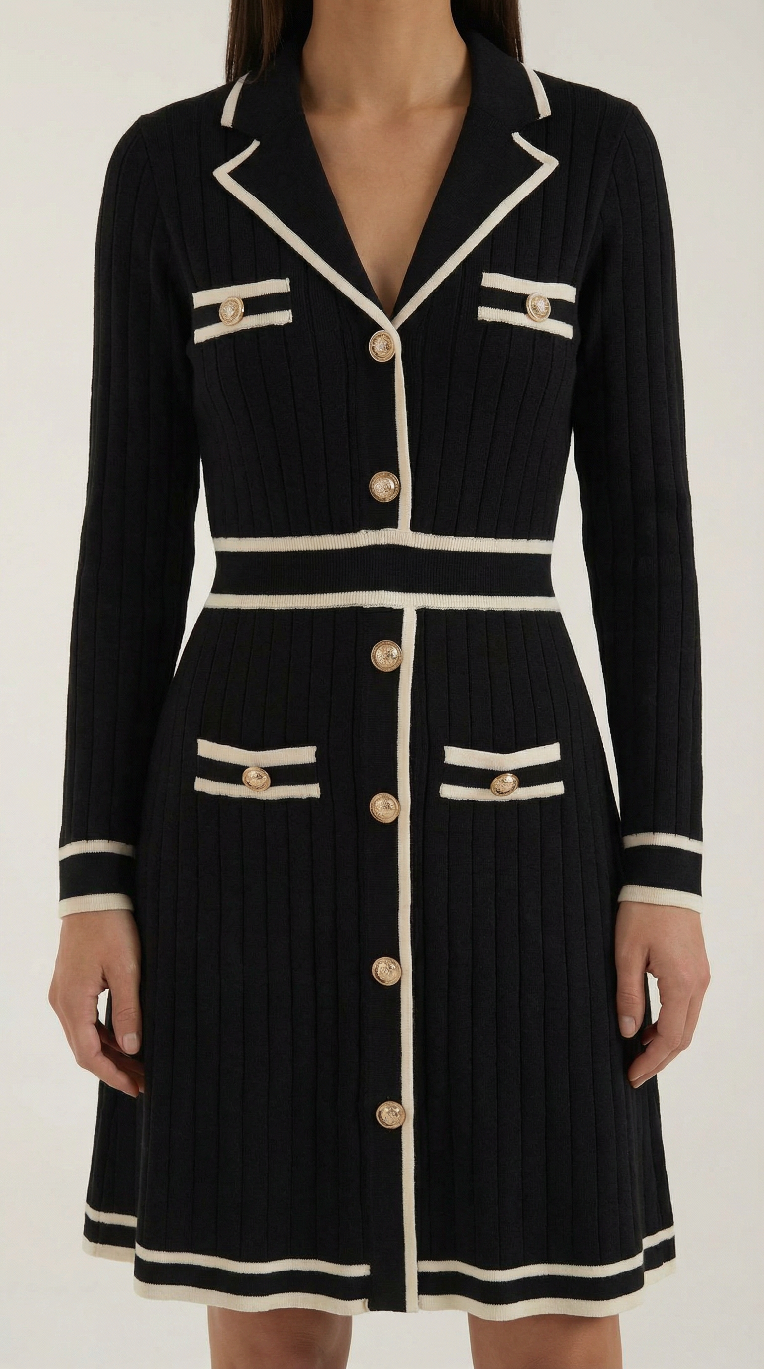 Mini Dress with Contrast Trim - Lightweight Fabric, Casual Style for Everyday Wear