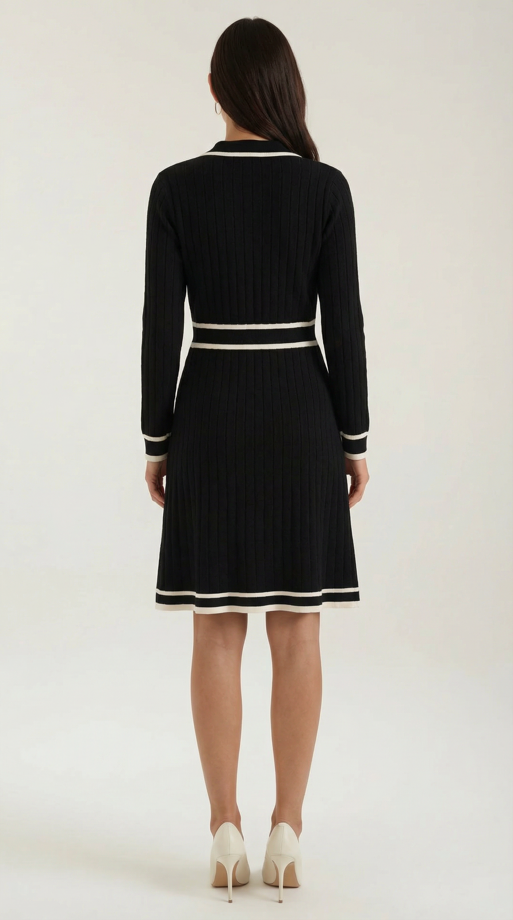 Mini Dress with Contrast Trim - Lightweight Fabric, Casual Style for Everyday Wear