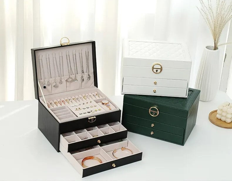 Multilayer Leather Jewellery Box | Organised Storage – Home, Gift