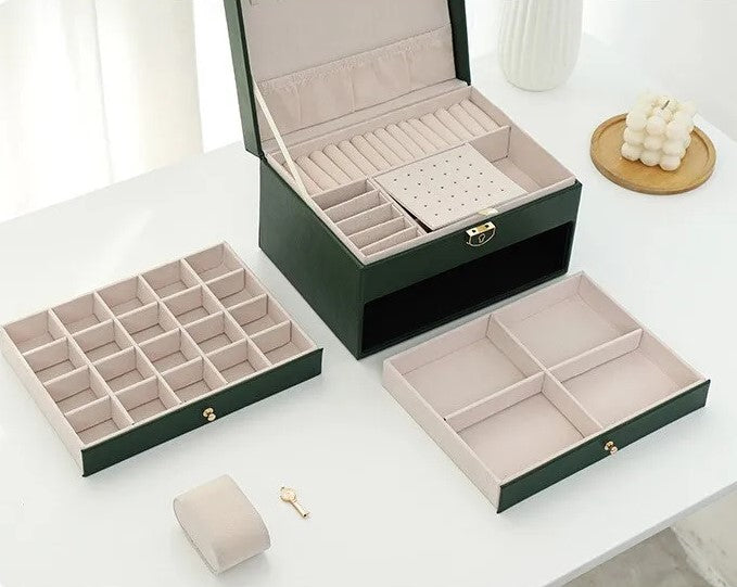 Multilayer Leather Jewellery Box | Organised Storage – Home, Gift