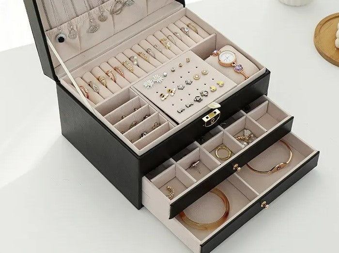 Multilayer Leather Jewellery Box | Organised Storage – Home, Gift