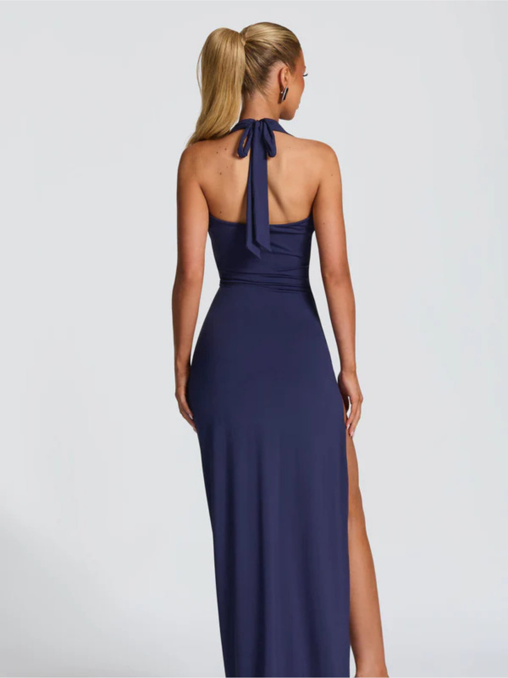 Navy Maxi Dress in Soft Fabric - Elegant Long Dress for Casual or Formal Wear