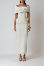 Off Shoulder Maxi Dress in Lightweight Fabric for Casual Summer Events