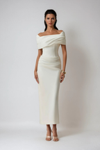 Off Shoulder Maxi Dress in Lightweight Fabric for Casual Summer Events